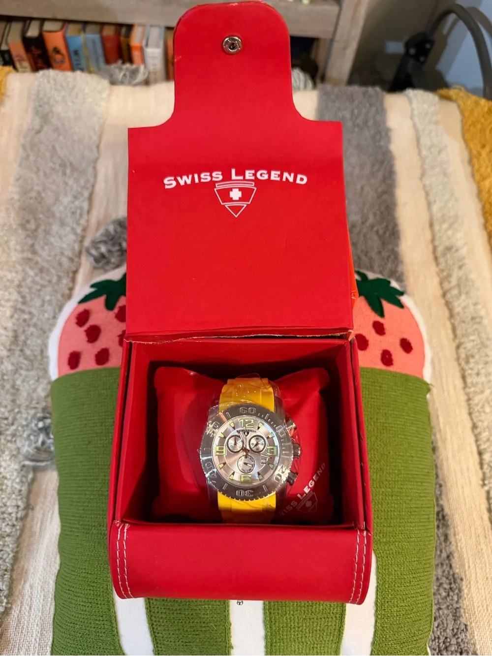 Swiss Legend Commande  Men's Chronograph Watch with Yellow Strap/Silver